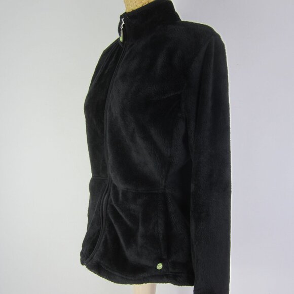 DAKINI Women M Black Mock Neck LS Full Zip Fleece Jacket Soft Pockets Comfy - Picture 3 of 10